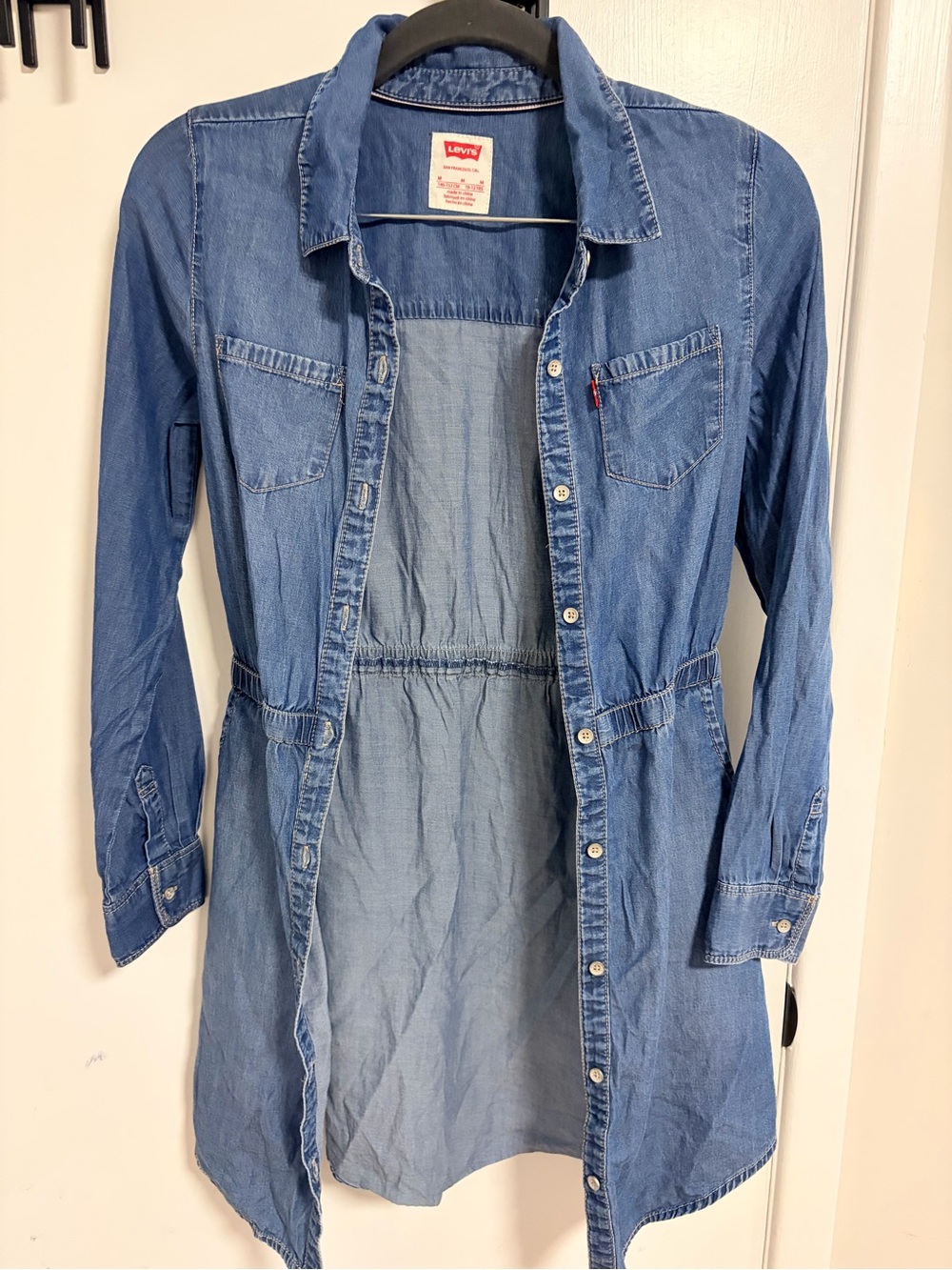 Levi's Girls Blue Longline Denim Shirt Jacket 10-12T
